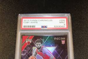 lot 77 image: 2019-20 Chronicles Recon Coby White #295 PSA 9