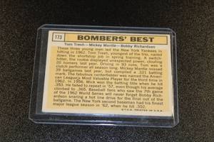 lot 103 image: 1963 Topps Bombers Best Mickey Mantle Tom Tresh Bobby Richardson #173  No Creases