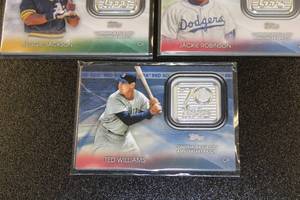lot 110 image: 2021 Topps Baseball 70th Anniversary Logo Patch Relic Lot  5 Different Cards
