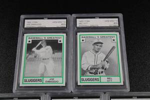 lot 123 image: 1982 TCMA & 1969 MLB Photostamps Baseball Card FGS Graded Card Lot  5 Graded Cards