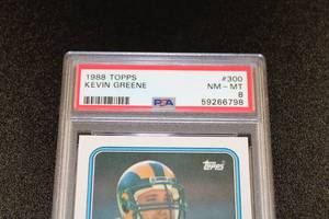 lot 131 image: 1988 Topps Kevin Greene #300 Rookie Card PSA 8