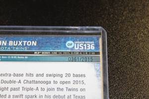 lot 134 image: 2015 Topps Update Gold Byron Buxton #US136 Rookie Card 3612015