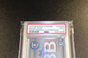lot 189 image: 2016 Bowman Chrome Prime Position Autograph Miguel Sano Rookie Card PSA 9 173250  Only 250 Exist