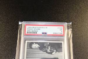 lot 194 image: 1964 Beatles B&W 3rd Series Ringo Starr #149 PSA 5