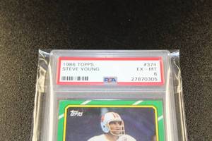 lot 200 image: 1986 Topps Steve Young #374 PSA 6