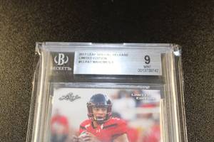 lot 205 image: 2017 Leaf Special Release LE Patrick Mahomes #13 Rookie Card BGS 9