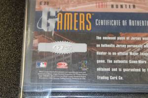 lot 222 image: 2003 Donruss Gamers Torii Hunter Jersey Relic Autograph 4250  Only 50 Exist