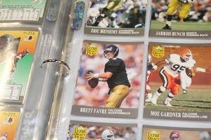 lot 294 image: 1991 Fleer Ultra Football Complete Set In BinderPages  300 Card Set w Brett Favre Rookie Card