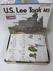Vintage Monogram Armor Series U.S. Lee Tank M3 Armored Vehicle