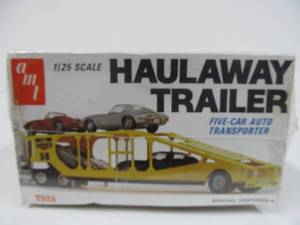 Large Vintage AMT Haulaway Trailer Car Carrier Auto Transporter