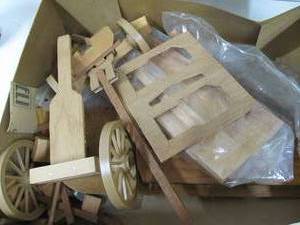 Vintage Omnibus Wooden Model Kit w Instructions