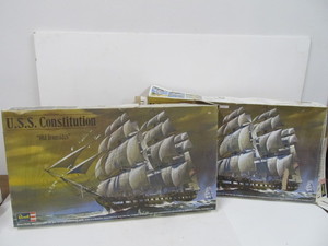 Set of Two LARGE Revell U.S.S. Constitution Old Ironsides Model Kits - 1 untouched, 1 started
