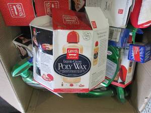 box of liquid gloss poly wax , bott...