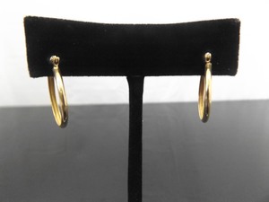 14K Yellow Gold Post Latch Hoop Earrings