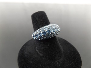 .925 Sterling Silver Topaz Crystal Ring Size 7