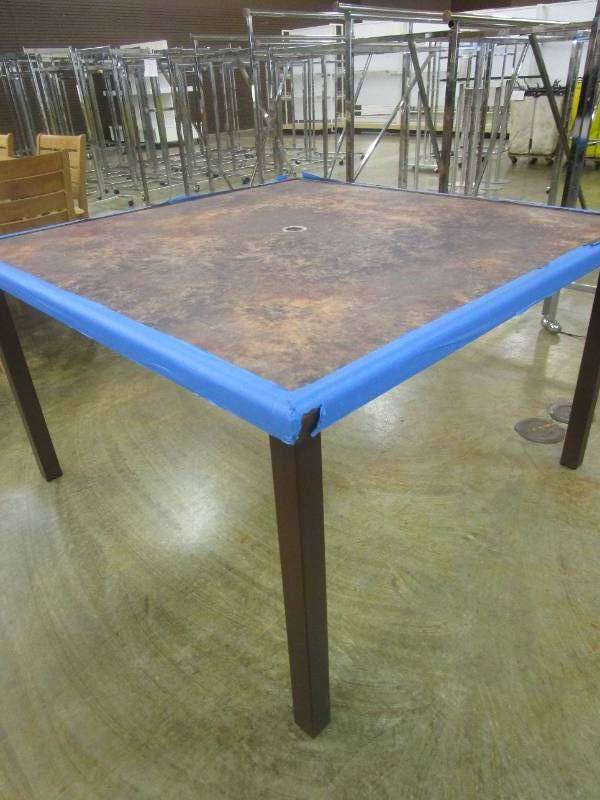 49 in Square Patio Table in Brown (FEW SCRATCHES ON TOP, SEE PHOTOS)