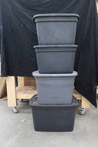 SET OF 4 TOTES WITH LIDS