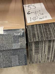 180  SF of 2 ctns of 2 different colors of glue down Carpet Tiles