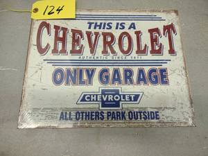 Chevrolet Garage Sign, 16x12.5...