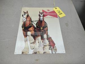 Budweiser Sign, 12.5x16...
