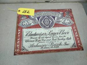 Budweiser Sign, 16x12.5...