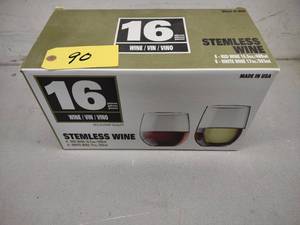 16 ct. Stemless Wine Glasses, New i...