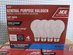 (BS) 6 4-Bulb Boxes 60W Light Bulbs...