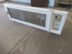 Simonton 6500 Series Casement Window with Overhead Light in White Vinyl 70 12 in x 22 12 in x 3 14 in wall - Single Cam - With Screen SCRATCH & DENT