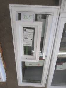 Simonton 6500 Series Casement Window with Overhead Light in White Vinyl 70 12 in x 22 12 in x 3 14 in wall - Single Cam - With Screen (OVERHEAD LIGHT DETACHED) SCRATCH & DENT
