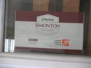 Simonton 6500 Series Slanted Picture Window in White Vinyl 59 12 in x 29 12 in x 3 14 in wall Scratch & Dent