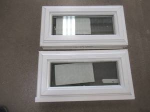 Set of 2 - Simonton 6500 Series Picture Windows in White Vinyl - 22 14 in x 11 78 in x 3 14 in wall (SLIGHT SCRATCH & DENT)