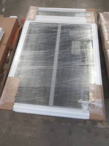 Simonton 6500 Series Sliding Window in White Vinyl with Top Light - Dual Cam - 46 12 in x 70 x 3 12 in wall (SLIGHT SCRATCH & DENT)