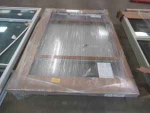 Simonton End Vented Slider Window with Screens- 85 78 in 59 34 in - Oak Interior - Gray Exterior Vinyl (SLIGHT SCRATCH & DENT)