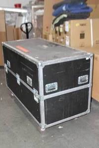 lot 59 image: Large Hard Sided Road  Travel  Shipping Equipment Case with Heavy Duty Casters & Foam Interior