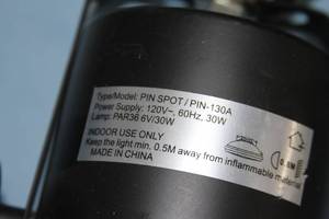 lot 55 image: Lot of 4 - Pin Spot PIN-130 Professional Photography  Video Light - Lighting Units with Mounting Clamps