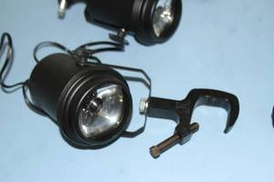 lot 56 image: Miscellaneous Lot of 4 - American DJ PL-1000 , 1001-ETL and PIN-130 Pinspot Pin Spotlight Spot Lights