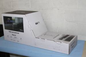 lot 52 image: Klipsch Cinema 400 Home Theater Audio System 2.1 Sound Bar Soundbar with 8 Wireless Subwoofer Sub Woofer - New
