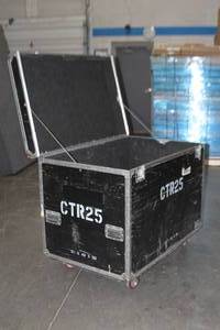 lot 57 image: Large Lined Heavy Duty ATA Hard Sided Shipping Travel Storage Case on Casters - 51x43x33