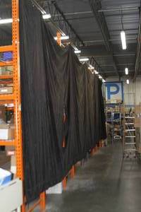 lot 86 image: Norcostco Theater  Theatrical Stage Drapery  Drape - Black - 10-8 x 40 20oz Black Flame Retardant Curtain  Drape