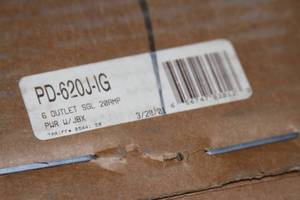 lot 128 image: New in Box - Middle Atlantic 6 Outlet Single 20 Amp 20A Isolated Ground Circuit Power Strip with J-Box - Model PD-620J-IG