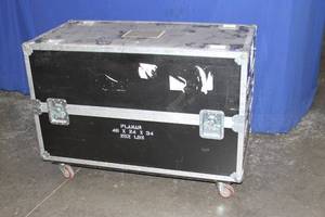 lot 82 image: Hard Sided Shipping  Travel Road Show Equipment Case with Heavy Duty Casters & Foam Lining