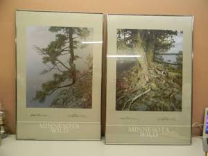 lot 32 image: 2 - LES BLACKLOCK AND CRAIG BLACKLOCK SIGNED & FRAMED MINNESOTA WILD ART - NICE - VERY COOL PIECES -  APPROX 24 By 36 - SEE PICTURES