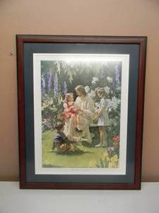lot 40 image: What Happened To Your Hand By Harry Anderson Professionally Framed Print - VERY NICE PIECE - APPROX 26 By 32 - SEE PICTURES