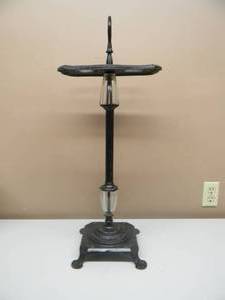 lot 44 image: Vintage Art Deco Cast Iron Floor Ashtray CigarCigarette Smoking Stand - GREAT PIECE - APPROX 31 Tall - SEE PICTURES