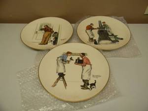 lot 56 image: 3 - Vintage 1979 LIMITED EDITION Norman Rockwell Four Seasons Series A HELPING HAND - Gorham Fine China  - NICE - GREAT SET - SEE PICTURES
