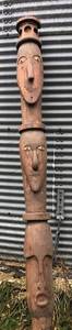lot 1 image: ANTIQUE HAND CARVED 8 FOOT TALL TOTEM POLE - ABSOLUTELY FANTASTIC PIECE - MUST SEE - SEE PICTURES