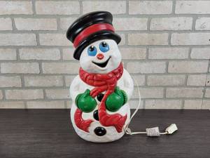 lot 3073 image: Christmas Snowman Blow Mold Decoration - Approx. 18 Tall - Works