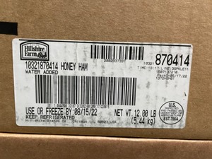 1 Case - Frozen Honey Smoked Ham