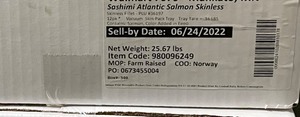 1 Case - Frozen Skinless Salmon Fillets - Approx 25 Lbs