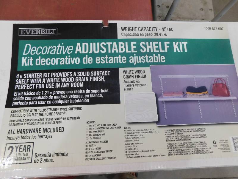 lot 38 image: Everbilt 4 ft. Decorative Shelf Kit